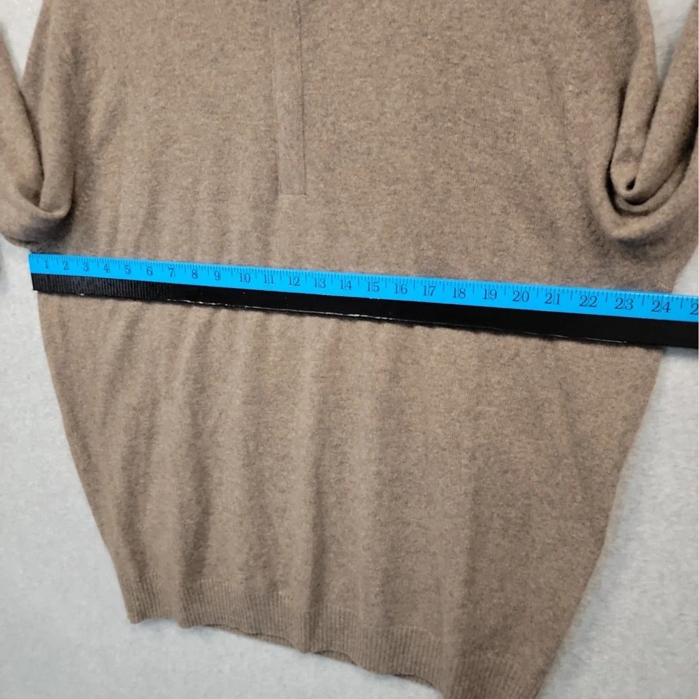 Johnnie-O Top Shelf Sweater Men XL Brown 1/4 Zip Pullover Ribbed Collar Cashmere